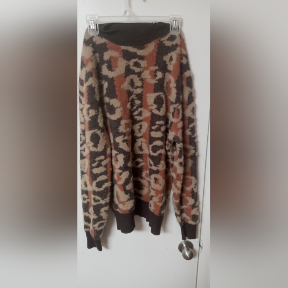 Printed Turtleneck Sweater